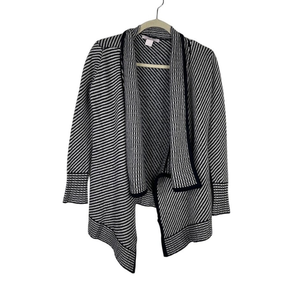 The‎ Cashmere Project Womens Striped Cardigan Sweater Capsule Minimalist Gray XS